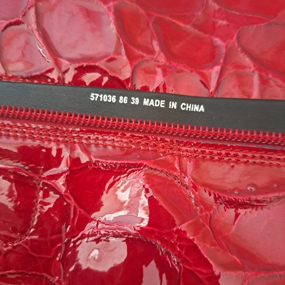 Ecco Burgundy Croc-Embossed Heeled Boots - Picture 10 of 13